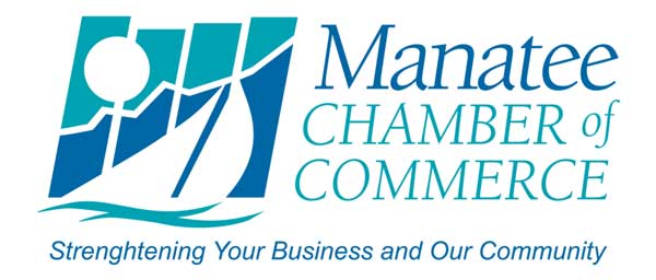 Manatee Chamber of Commerce logo. "Strengthening Your Business and Our Community"